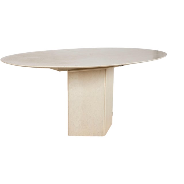 Wooden Dining Table with Travertine Top from WK Wohnen For Sale