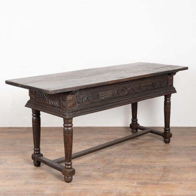 Late 18th Century Spanish Oak Three Drawer Console Table For Sale - Image 18 of 18