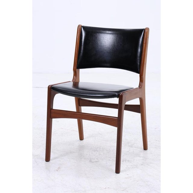 Mid-Century Danish Model 89 Chairs in Teak and Leatherette by Erik Buch, Set of 4 For Sale - Image 6 of 14