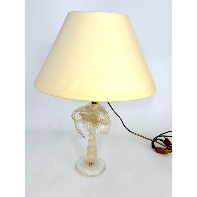 Mid-Century Brass and Murano Glass Table Lamp from Tommaso Barbi, 1970s For Sale - Image 6 of 9