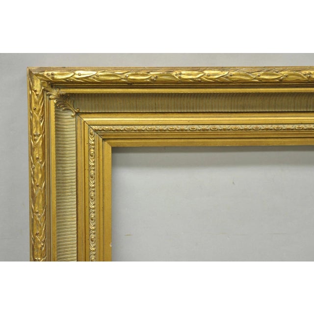 French Vintage Large 42x36 French Louis XV Style Gold Gilt Wall Art Picture Frame For Sale - Image 3 of 18