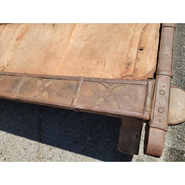 1980s Rustic Wood & Metal Coffee Table For Sale - Image 15 of 18