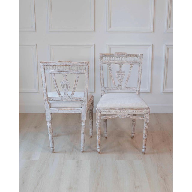 Wood Pair of Swedish Gustavian Period Dining Chairs, Late 18th Century For Sale - Image 7 of 11
