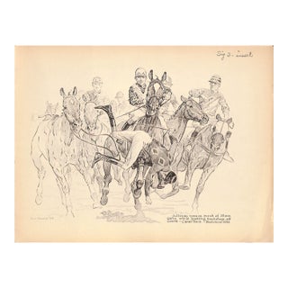 Cullinan Runs in Front of Shaun Goilin While Leading Evolution Off Course Grand National 1932 Reproduction For Sale