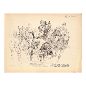 Cullinan Runs in Front of Shaun Goilin While Leading Evolution Off Course Grand National 1932 Reproduction