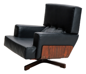 Swivel Model 401 Armchair in Rosewood by Menilio Taro for Cinova, 1960s