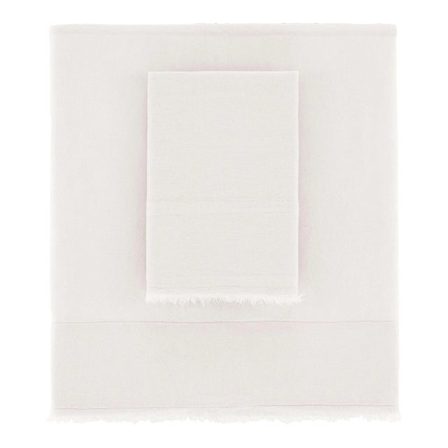 Pine Cone Hill by Annie Selke Faye Linen Dove White Sheet Set, King - 4 Pieces For Sale