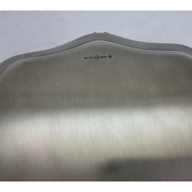 Silver Scalloped Edge Salver , Gadroon Mount 10 In. For Sale In New York - Image 6 of 8