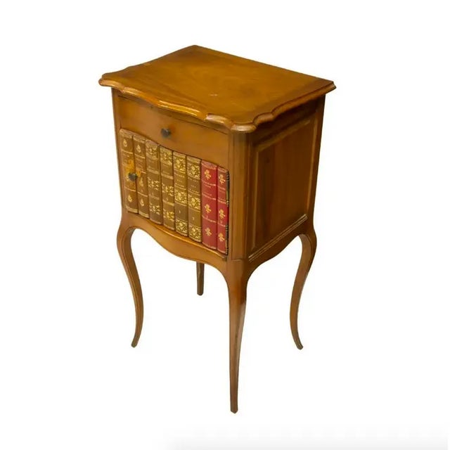 Vintage French Louis XV Faux Book Fruitwood Nightstand / Side Table For Sale - Image 11 of 11