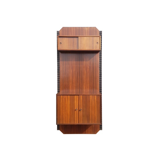 Mid-Century Modern Italian Wall Unit in Wood Brass and Painted Metal, 1960s For Sale - Image 17 of 18