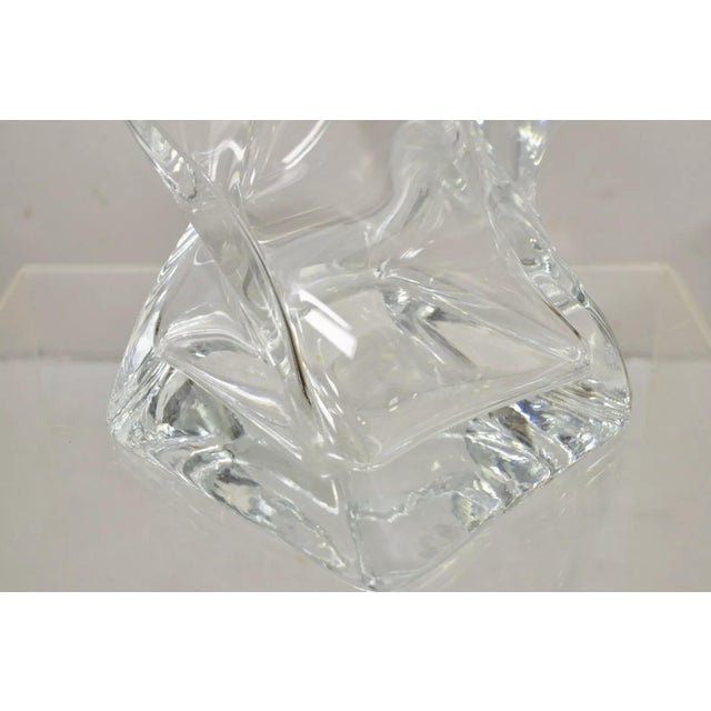 Late 20th Century Late 20th Century Konart Turkish Modern Abstract Twisted Glass Crystal Vase Centerpiece (A) For Sale - Image 5 of 11
