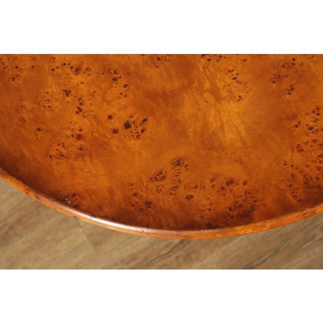 Brown Early 21st Century Burl Wood Round Pedestal Pub Table For Sale - Image 8 of 13