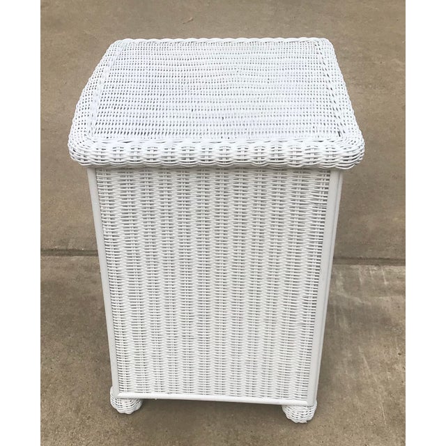 Vintage White Wicker Night Stand Chairish