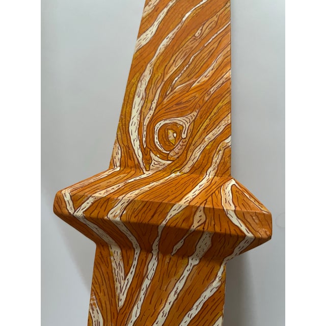 Hand Painted Chinese Faux Bois Style Obelisks a Pair For Sale - Image 9 of 12