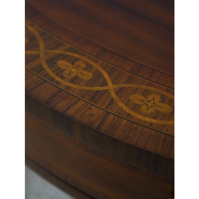 Maitland Smith Mahogany Inlaid 1 Drawer Pembroke Table For Sale - Image 10 of 18