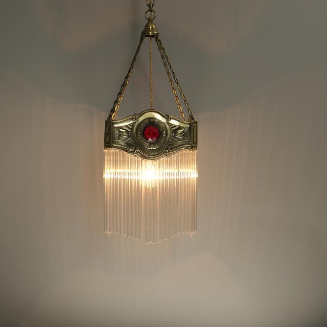 Art Nouveau Glass Rod Hanging Light, 1890s For Sale - Image 6 of 13