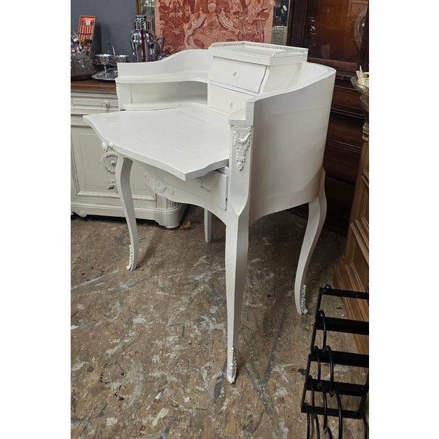 Shabby Chic Late 19th Century Petite French Shabby Chic Secretary Desk For Sale - Image 3 of 10