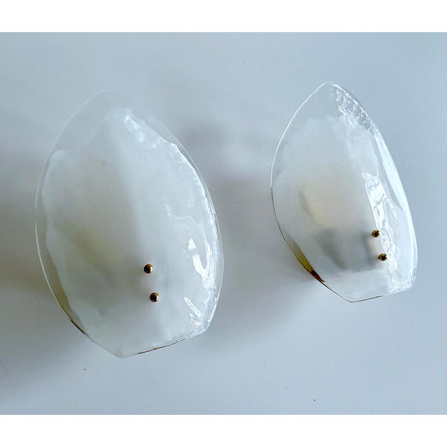 Large Vintage Murano Glass Leaf Sconces, 1970s, Set of 2 For Sale - Image 13 of 18