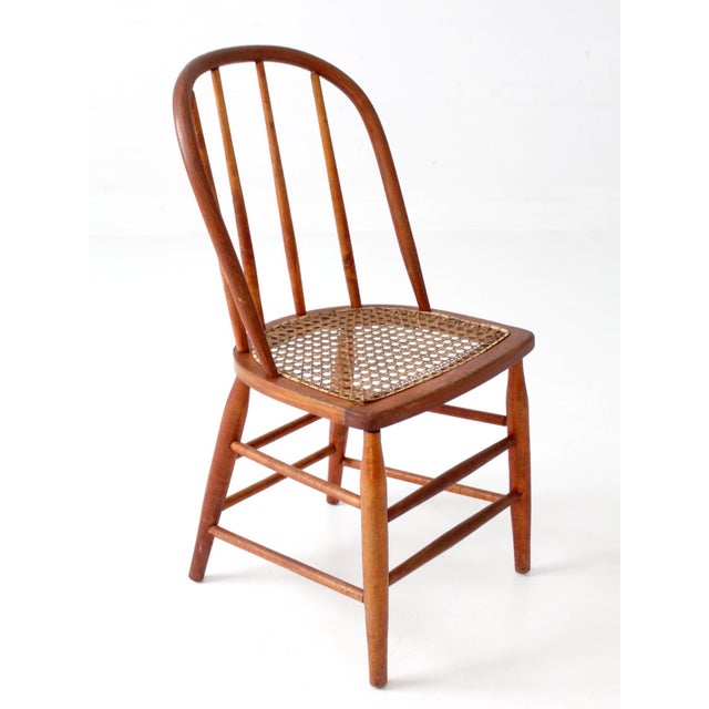 Antique Windsor Style Cane Seat Chair For Sale - Image 13 of 14