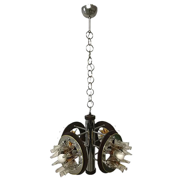 Mid-Century Murano Glass Chandelier from Mazzega For Sale