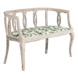 Italian Art Deco Settee Bench in Original Paint, Circa 1920 For Sale