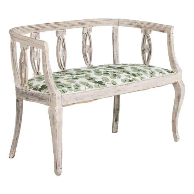 Italian Art Deco Settee Bench in Original Paint, Circa 1920 For Sale