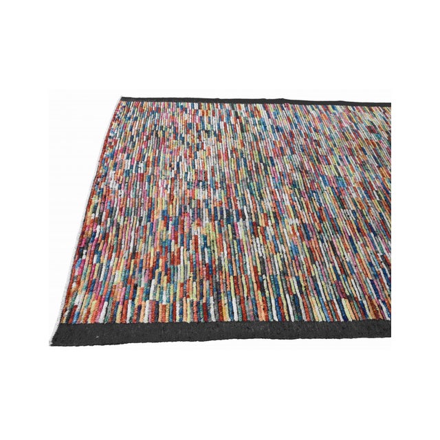 Textile Hand Knotted Multicolor Modern Wool Rug For Sale - Image 7 of 7
