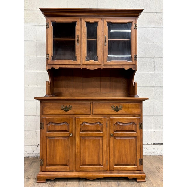 Vintage Tell City Young Republic Colonial China Cabinet Buffet Hutch and Cupboard For Sale - Image 13 of 18