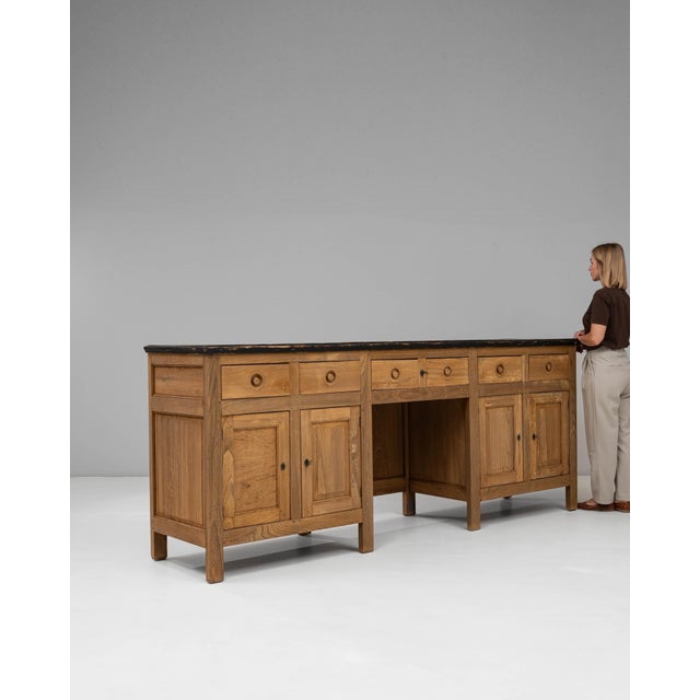 Early 20th Century 1900s French Provincial Wooden Buffet with Drawers and Cabinet Storage For Sale - Image 5 of 18