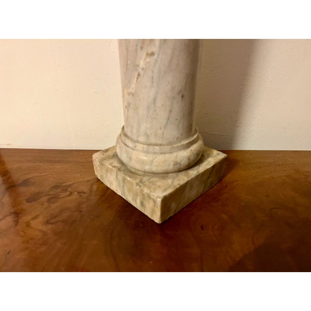 Antique 19th Century Grand Tour White Marble Column for Table Top Display Niall Smith Provenance For Sale - Image 10 of 12