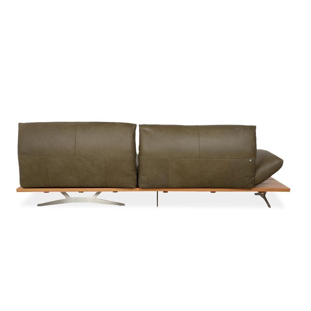 Green Olive Green Leather Marylin Corner Sofa with Manual Function from Koinor For Sale - Image 8 of 9