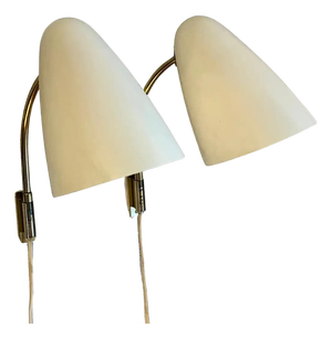Wall Lights in Lacquered Brass by Lisa Johansson-Pape for Orno, 1955, Set of 2