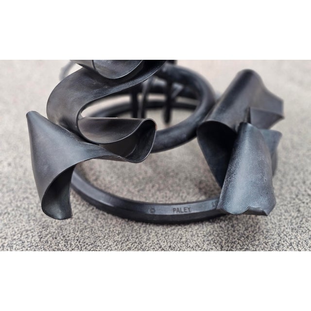 Albert Paley (American B. 1944 - ) Forged Steel and Glass Top Coffee Table, Paley 1991 For Sale - Image 9 of 13
