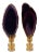 Dark Purple Gold Plated Agate Slice Lamp Finials - a Pair For Sale
