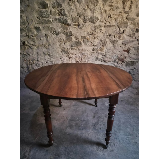 Antique French Walnut Drop-Leaf Dining Table, 1900s For Sale - Image 15 of 18