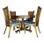 1960s Weiman Sunburst Octagonal Dining Table and Cane-Back Chairs For Sale