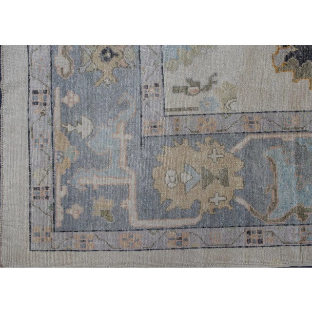 Turkish Turkish Oushak Rug 12'5" x 16'10" For Sale - Image 3 of 6