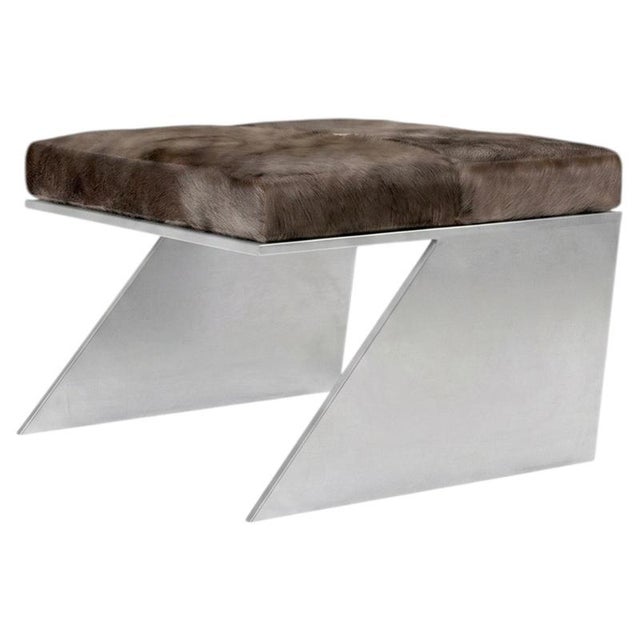 Metal LV Ottoman in Aluminum by Pietro Franceschini For Sale - Image 7 of 7