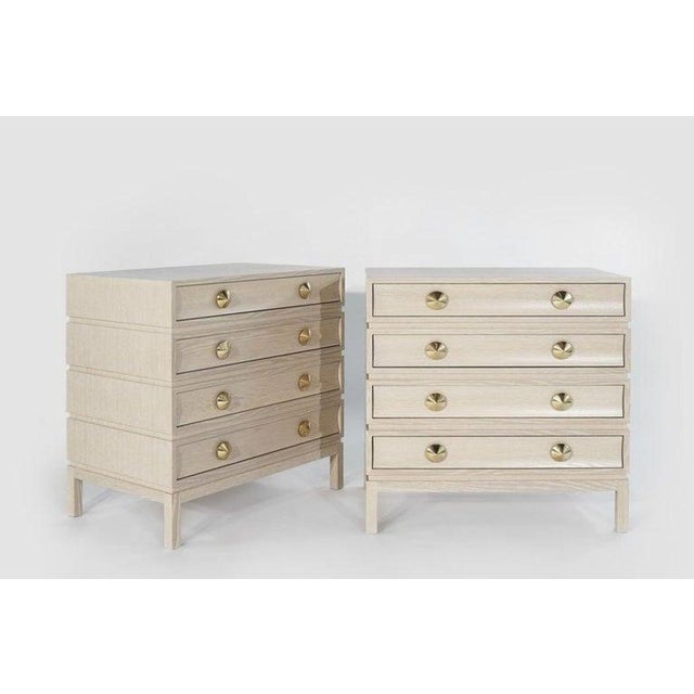 Modern Stacked Chests of Drawers in Limed Oak For Sale - Image 3 of 16