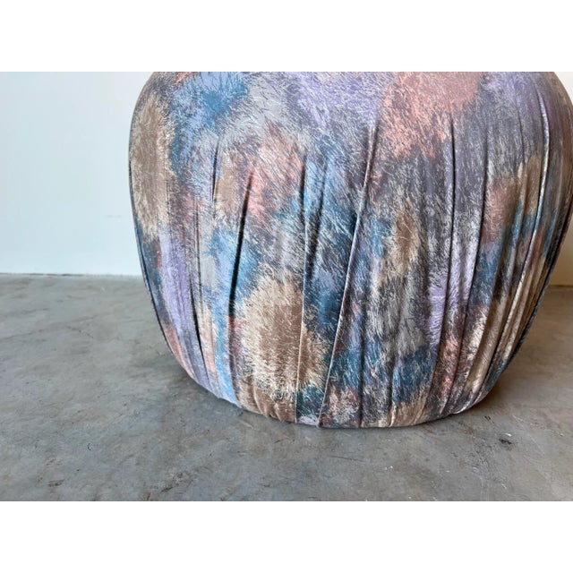 Postmodern Oversize Karl Springer - Style Round Poufs Soufflé Ottoman For Sale - Image 3 of 13