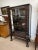 Refinished Antique Walnut Display Cabinet, Burl Inlay, Hand Carved + Blown Glass For Sale - Image 11 of 11