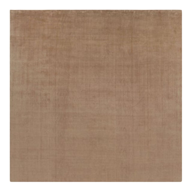 Rug & Kilim’s Oversized Contemporary Textural Rug in Beige-Brown Tones - 14x14 For Sale