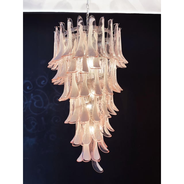 Glass Large Italian Murano Glass Spiral Chandelier, 1990 For Sale - Image 7 of 18