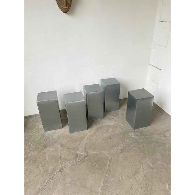 Vintage Stainless Steel Bases, 1980s, Set of 5 For Sale - Image 6 of 18
