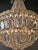 Metal Antique French Empire Crystal Basket Chandelier Brass and Cut Crystal Closed For Sale - Image 7 of 9