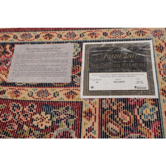 Karastan Red Field Oriental 4’3” X 6’ Wool Area Rug For Sale - Image 16 of 16