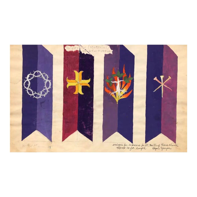 1950s Edgar Yaeger Banner Designs Painting For Sale