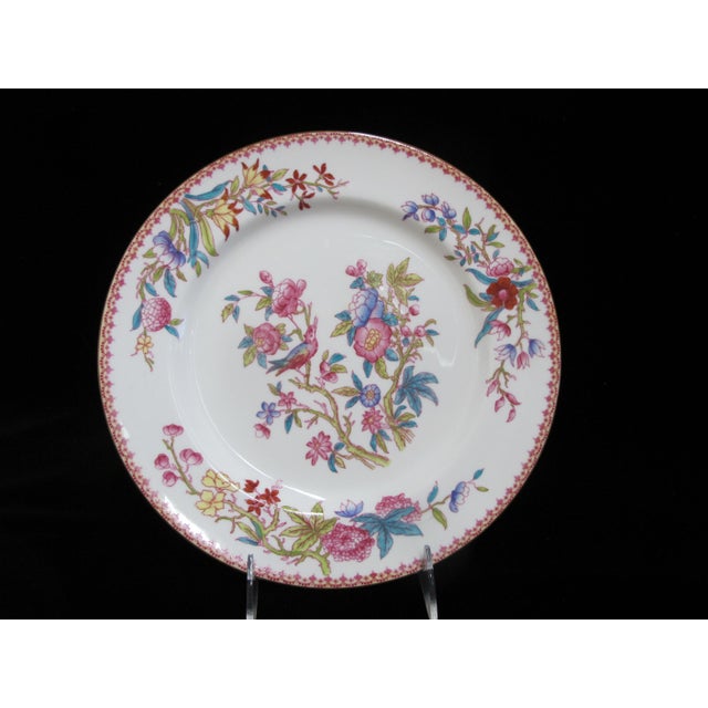 Beautiful Royal Doulton England Bone China dinner plate set of 4 in colorful Ito E2929 pattern. Manufactured in England...