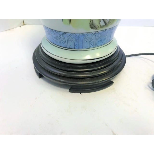 Vintage Asian Hand Painted Vase Lamp For Sale - Image 9 of 10