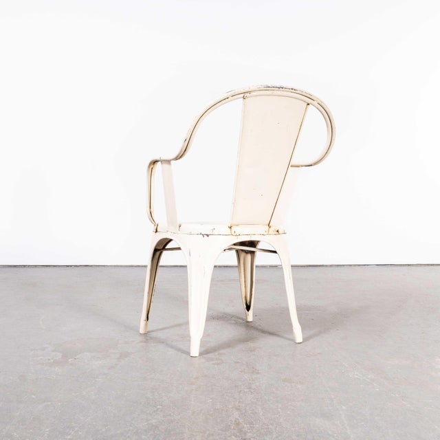 French Model C Armchairs Tolix Dining Chairs attributed to Tolix, 1950s, Set of 5 For Sale - Image 9 of 11